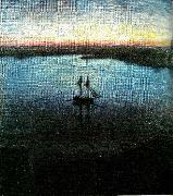 Eugene Jansson midsommarnatt vid riddarfjarden oil painting on canvas